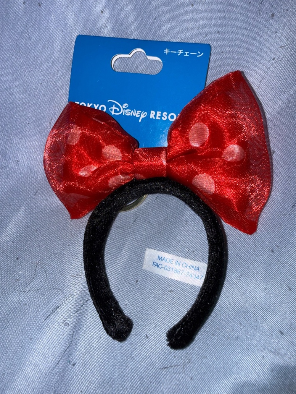 Tokyo Disney Resort Minnie Mouse Bow Headband Keychain